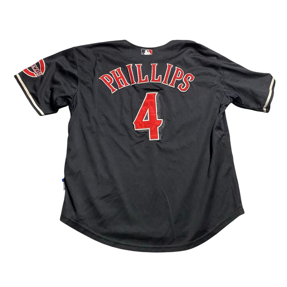 Cincinnati Reds Brandon Phillips #4 Black Baseball Jersey MLB Majestic 52 Large